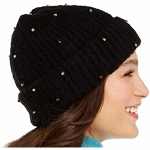 MSRP‎ $35 INC International Concepts Allover Gemstone Beanie Black One Size NWT